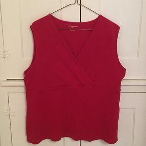 Red Croft & Barrow V-Neck Sleeveless Top - L